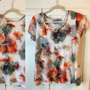 Simply Vera Floral Watercolor Print Classic Top